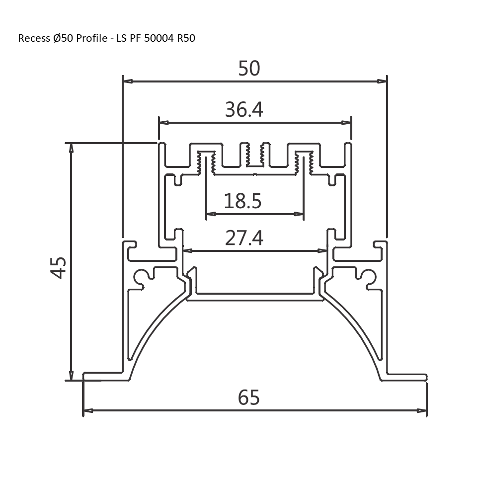 Recess Ø50 Profile - LS PF 50004 R50