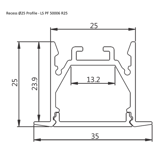 Recess Ø25 Profile - LS PF 50006 R25